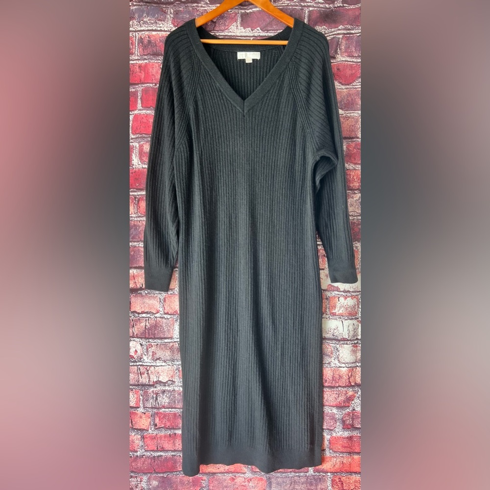 Spiritual Gangster Charcoal Knit Sweater Dress